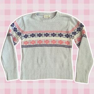 Sonoma Pastel Purple and Pink Fairy Kei Argyle Preppy Academic Sweater Small